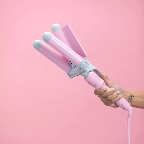 Wave Ceramic Triple Barrel Curling Iron Wand with LCD Display - Picture 2 of 6